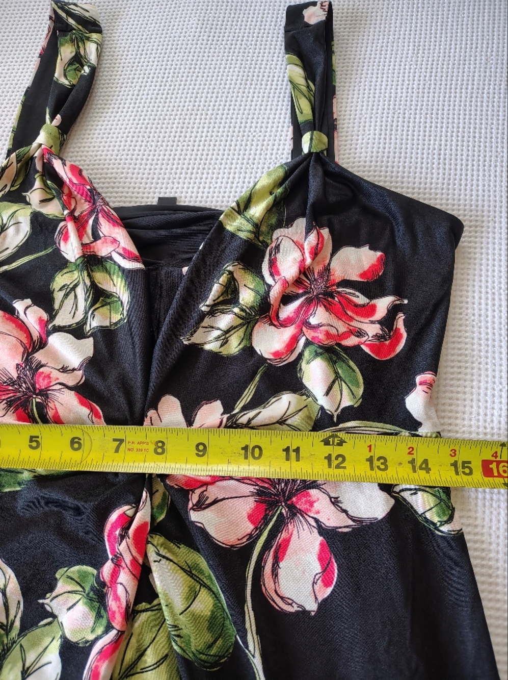 Loft Floral Tie-Front Sheath Dress - Black/Pink Size L - Picture 6 of 14